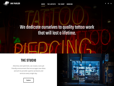 TATTOO Website Design branding graphic design illustration typography ui ux webdesign