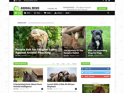 Animal News Blog Website