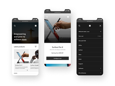 Microsoft Store redesign (2) app clone concept microsoft mobile mobile design redesign shop ui ux website website concept website redesign