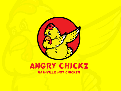 Angry Chickz Nashville Hot Fried Chicken Logo branding california chicken dabbing design food and drink illustration lionhearted studio logo design losangeles restaurant vector