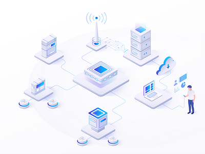 Technology Isometric Clean Data Illustration