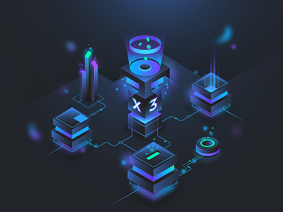 Tron Crypto Smart Contract Isometric Illustration branding crypto crypto currency futurism futuristic illustration isometric isometric design isometric illustration ui