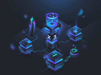 Tron Crypto Smart Contract Isometric Illustration branding crypto crypto currency futurism futuristic illustration isometric isometric design isometric illustration ui