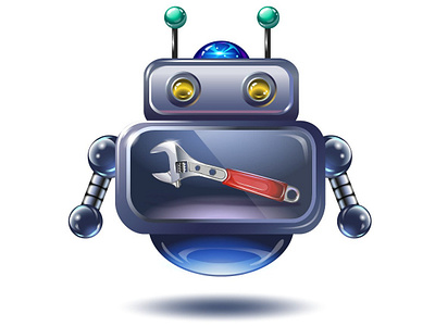 Your friend character decoration design functionality help illustration illustrator model robot tech design vector