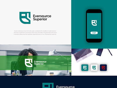 Eversource Superior Logo Design abstract alphabet background circle creative design design elements icons letter lines professional shapes sign symbol type typography web