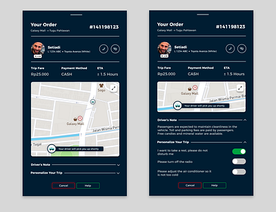 Detail Order Page in Ride Hailing App Exploration adobexd app design mobile app mobile ui simple ui ui design ux uxdesign