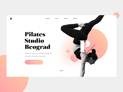 Peachy Pilates branding design figma gradient hero hero page minimal peach type typography ui ux vector web website