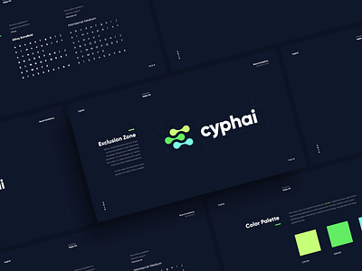 Cyph.ai Brand Guidelines branding design flat green guidebook guideline logo minimal type typography ui ux vector