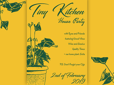 Vintage Floral Poster for a Tiny Kitchen House Party