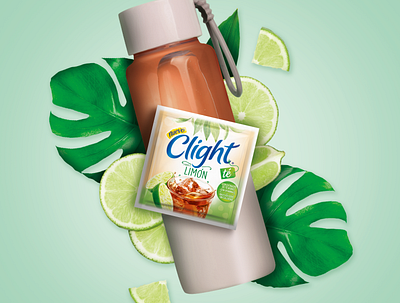 Clight drink mix design digital drink green leaves lemon nature photoshop