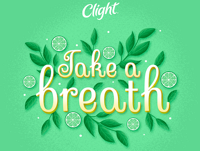 Clight, Take a breath brush design drink green illustration leaf leaves lemons photoshop texture