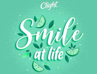 Clight, Smile at life brush design drink green illustration leaf leaves lemon nature photoshop