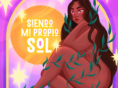 Siendo mi propio sol amor propio body positive curvy girl girl power illustration self love sun