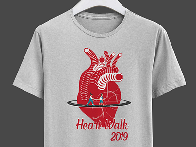 Heart Walk T-shirt 2019 adobe creative cloud adobe illustrator branding creative fit fitness heart walk houston illustration illustrator t shirt t shirt design vector walk