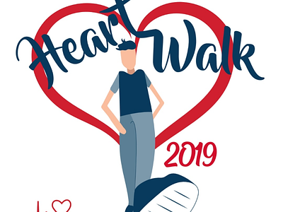 Heart Walk T-shirt Artwork 2019 2020 adobe creative cloud artwork creative creativity follow health heart walk ideas illustration illustrator t shirt
