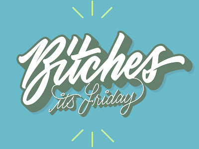 It's Friday brush lettering design friday handlettering lettering type vector