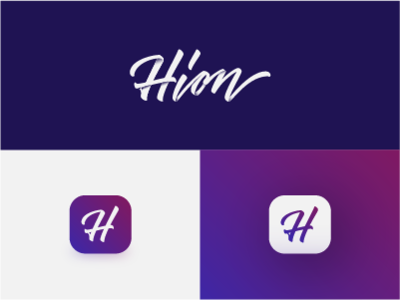 Hion wordmark branding brush lettering custom logo design custom type graphic design logo ui vector