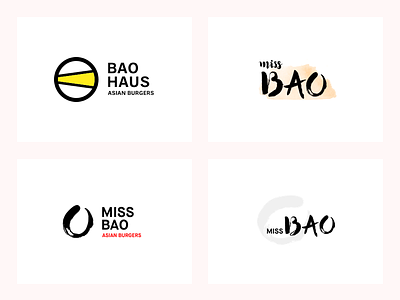Bao restaurant logo variations bao logo logo design variations
