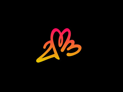 2B3 2 2b3 3 art b branding bureau design heart lettering like line logo space studio to be free typography vector