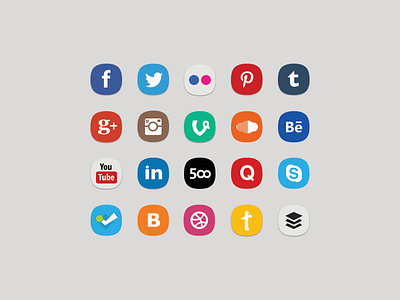 Social Media Icons icon illustrator photoshop social media web design