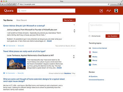 Cleaning up Quora design interface layout posts ui ux web website