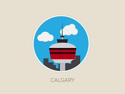 Calgary badge calgary city illustration illustrator sketch tower travel