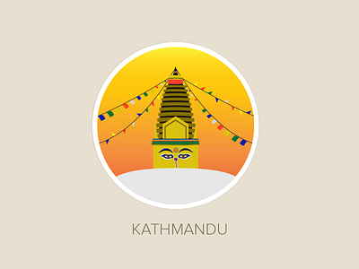 Swayambhunath Temple avatar badge city icon illustration illustrator photoshop temple travel