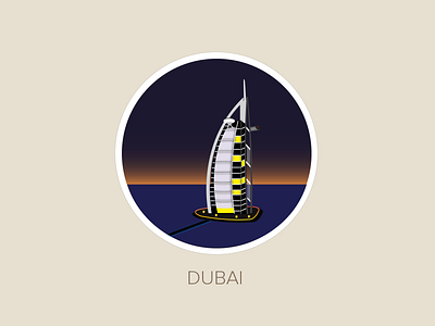 Dubai badge city dubai hotel icon illustration illustrator sunset