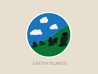 Easter Islands badge city icon illustration illustrator island travel