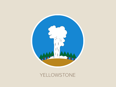 Yellowstone badge camping city geyser icon illustration illustrator yellowstone