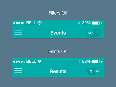 Event Filter Button events filter ios iphone navbar navigation results ui ux