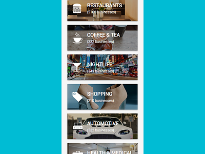 Categories (phone version) business categories category grid list local responsive stack web