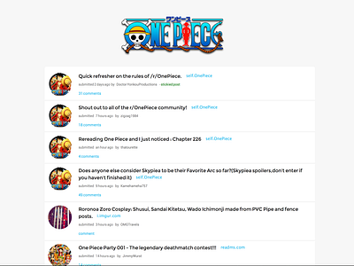 Minimal One Piece Subreddit Theme By Bardan Gauchan On Dribbble