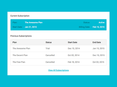 Current Subscription Plan app business local plan subscription ui ux web yelp