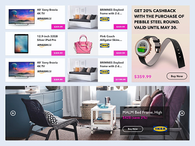 Product Layout ad carousel commerce ecommerce grid layout price products store ui ux web