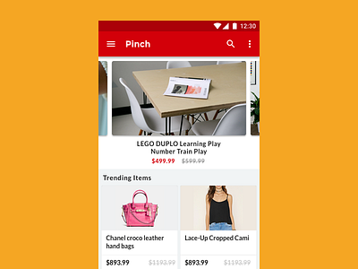 Pinch On Android android app cashback clean earn landing products shopping ui ux web