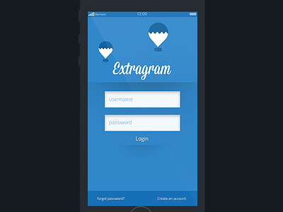 Insatgram log in screen | Extragram instagram login redesign ui