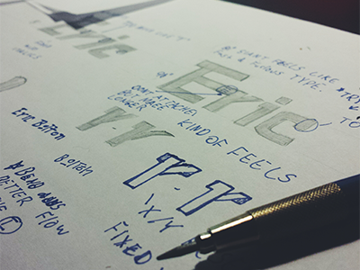 Lettering custom type logo eric lettering sketch