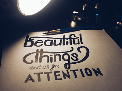 Beautiful Things Don't Ask for Attention lettering typography