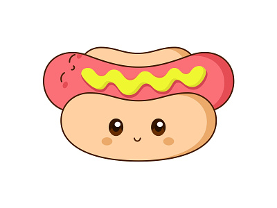 Hot Dog! cute food hot dog hotdog illustration kawaii vector