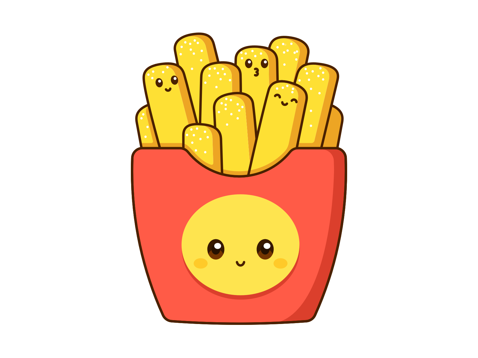 Fry Day! kawaii graphic vector cute design illustration fast food french fries