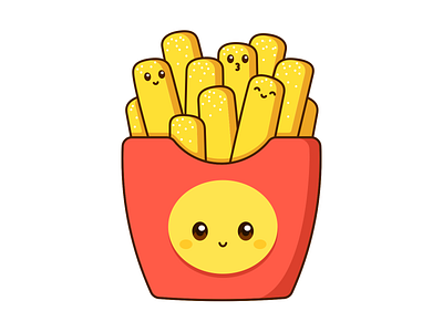 Fry Day! cute design fast food french fries graphic illustration kawaii vector