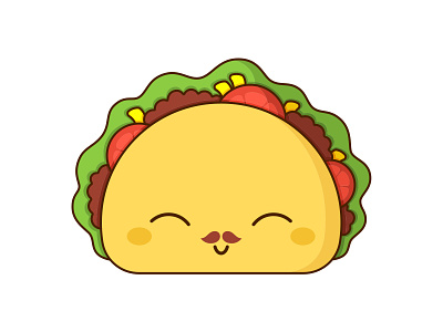 Taco Tuesday cute design fast food graphic illustration kawaii taco vector