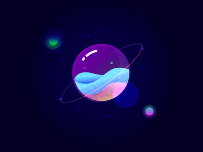 Learning how to create a glass planet design graphic illustration planet space vector