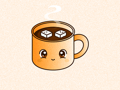 Coffee! 3 Ways to Add Texture in Illustrator coffee coffee cup cute design graphic illustration kawaii texture tutorial vector