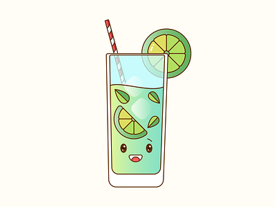 Mojito Monday cocktail cute design drink illustration mojito vector