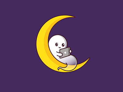 Enjoying a Quiet Halloween Night cute design ghost halloween illustration vector