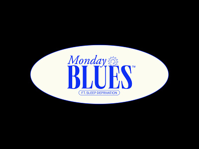 Monday Blues design flat icon minimal typography