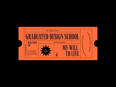 Graduation design flat illustration typography