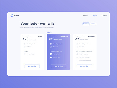 Bloom Pricing Page